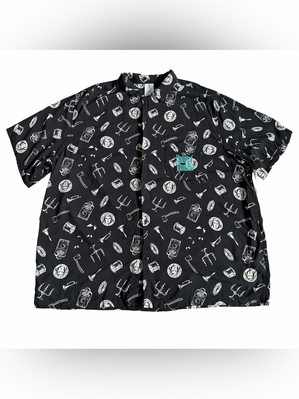 Disney Parks 2024 Haunted Mansion Madame Leota Button Down Camp Shirt Sz XXL NWT